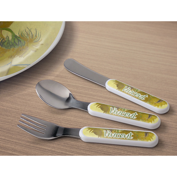 Sunflowers (Van Gogh 1888) Kids Flatware w/ Plate