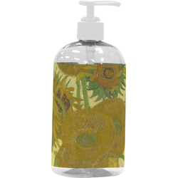 Sunflowers (Van Gogh 1888) Plastic Soap / Lotion Dispenser (16 oz - Large - White)