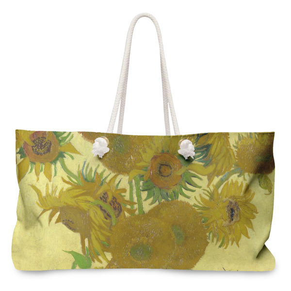 Custom Sunflowers (Van Gogh 1888) Large Tote Bag with Rope Handles