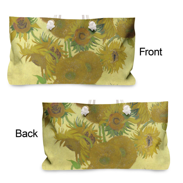 Sunflowers (Van Gogh 1888) Large Rope Tote - From & Back View