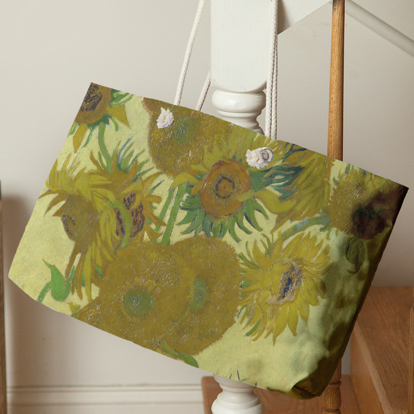 Sunflowers (Van Gogh 1888) Large Rope Tote - Life Style