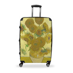 Sunflowers (Van Gogh 1888) Suitcase - 28" Large - Checked