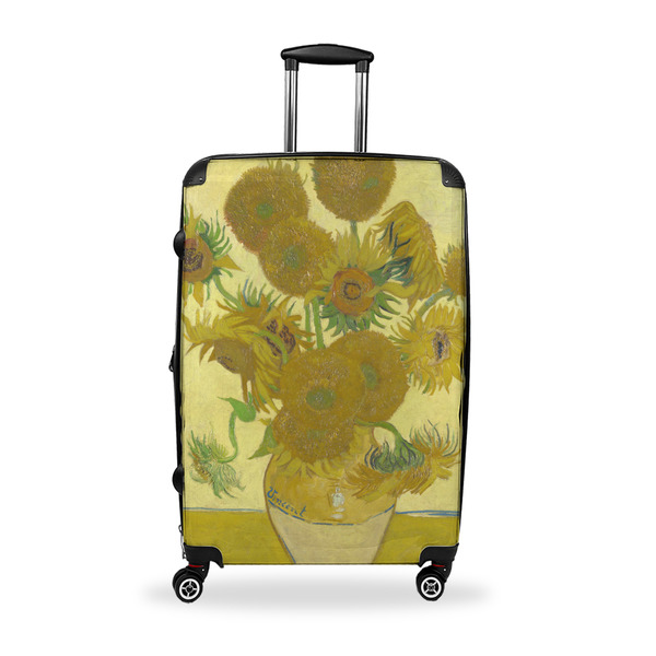 Custom Sunflowers (Van Gogh 1888) Suitcase - 28" Large - Checked