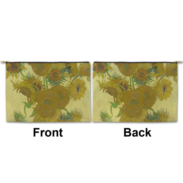 Sunflowers (Van Gogh 1888) Large Zipper Pouch Approval (Front and Back)
