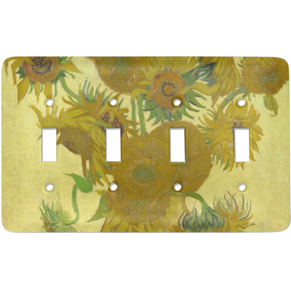 Custom Sunflowers (Van Gogh 1888) Light Switch Cover (4 Toggle Plate)