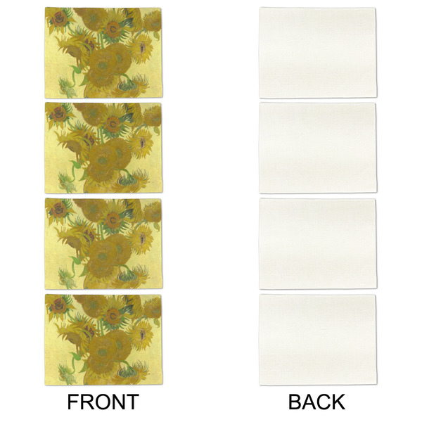 Sunflowers (Van Gogh 1888) Linen Placemat - APPROVAL Set of 4 (single sided)