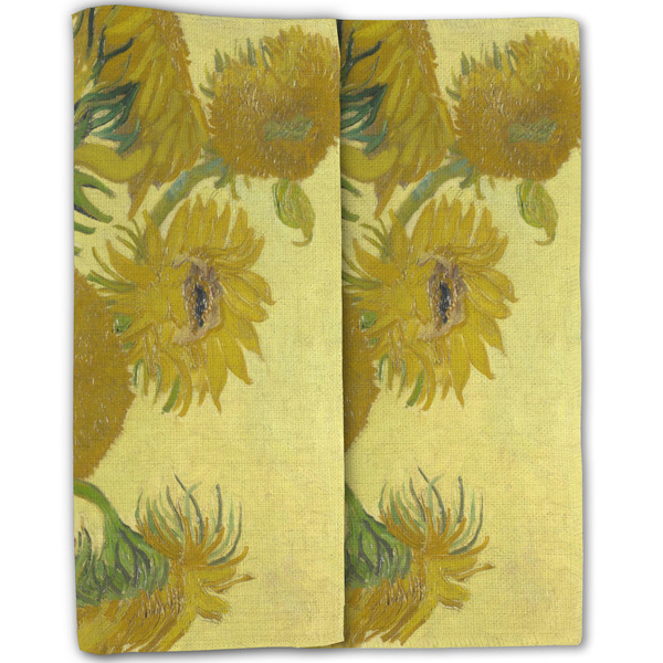 Sunflowers (Van Gogh 1888) Linen Placemat - Double Sided - Folded Half