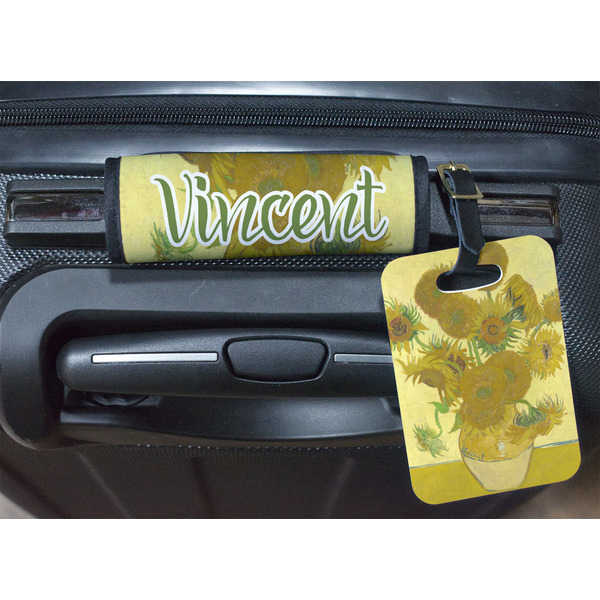 Sunflowers (Van Gogh 1888) Luggage Wrap & Plastic Rectangular Tag - In Context