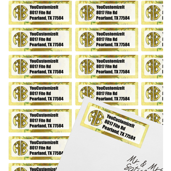 Sunflowers (Van Gogh 1888) Mailing Label on Envelope - Multiple Labels