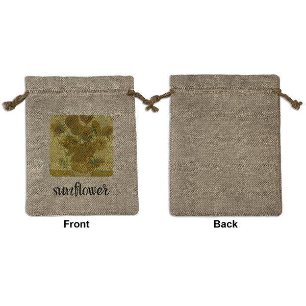 Sunflowers (Van Gogh 1888) Medium Burlap Gift Bag - Front Approval