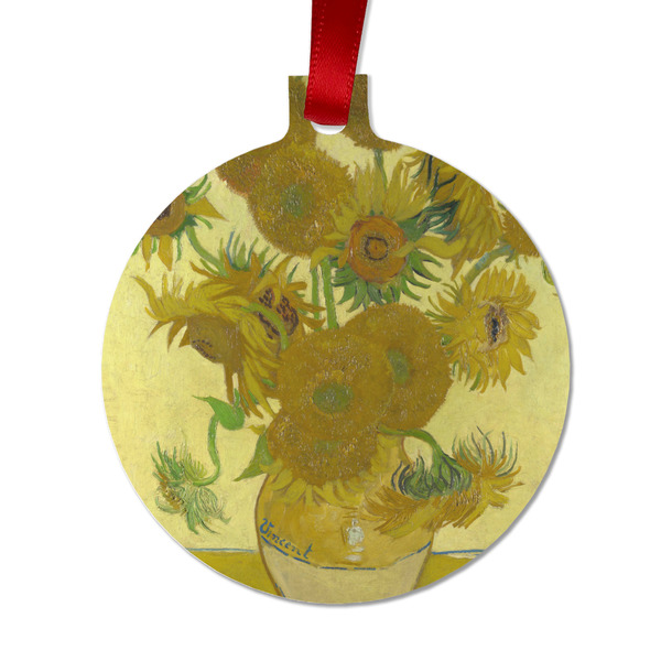 Custom Sunflowers (Van Gogh 1888) Metal Ball Ornament - Double Sided