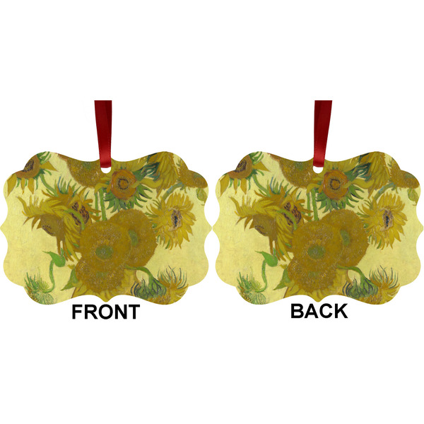 Sunflowers (Van Gogh 1888) Metal Benilux Ornament - Front and Back (APPROVAL)