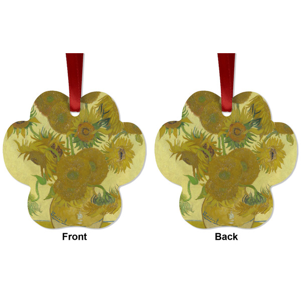 Sunflowers (Van Gogh 1888) Metal Paw Ornament - Front and Back