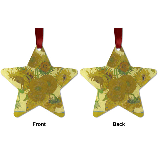 Sunflowers (Van Gogh 1888) Metal Star Ornament - Front and Back