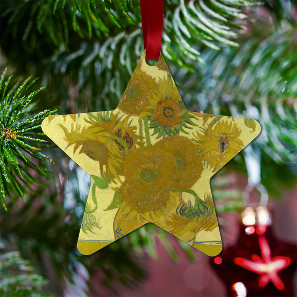 Sunflowers (Van Gogh 1888) Metal Star Ornament - Lifestyle