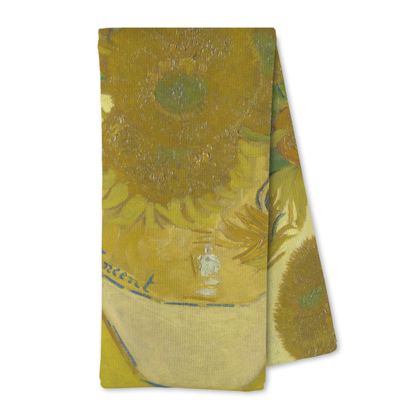 Custom Sunflowers (Van Gogh 1888) Kitchen Towel - Microfiber