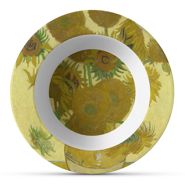 Custom Sunflowers (Van Gogh 1888) Plastic Bowl - Microwave Safe - Composite Polymer