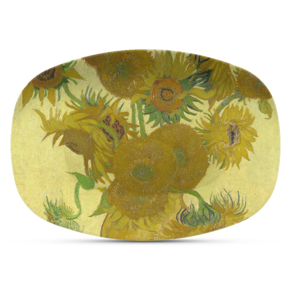 Custom Sunflowers (Van Gogh 1888) Plastic Platter - Microwave & Oven Safe Composite Polymer