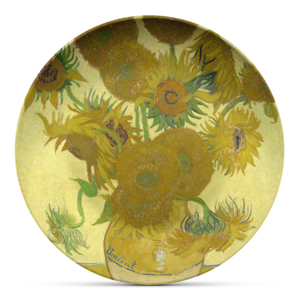Custom Sunflowers (Van Gogh 1888) Microwave Safe Plastic Plate - Composite Polymer