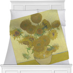 Sunflowers (Van Gogh 1888) Minky Blanket - Twin / Full - 80"x60" - Single Sided
