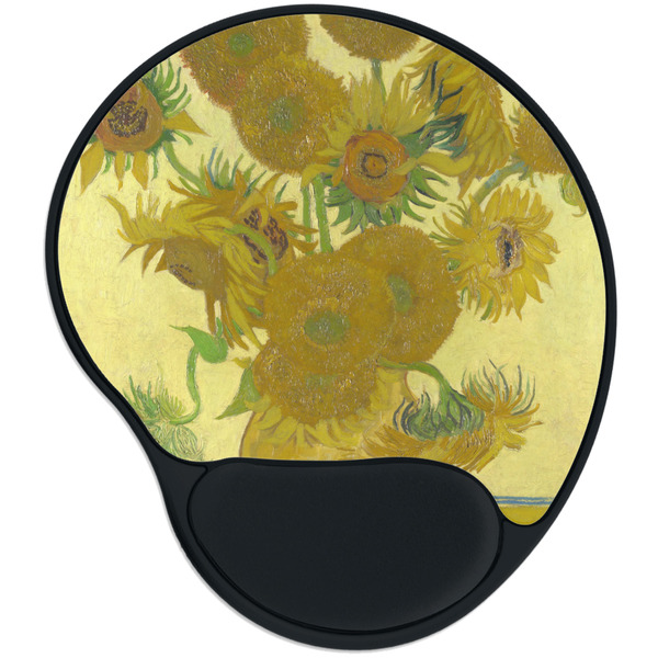 Custom Sunflowers (Van Gogh 1888) Mouse Pad with Wrist Support