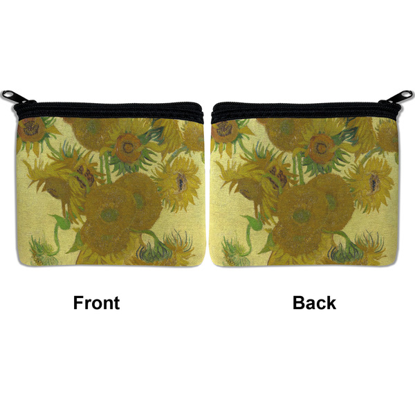 Sunflowers (Van Gogh 1888) Neoprene Coin Purse - Front & Back (APPROVAL)