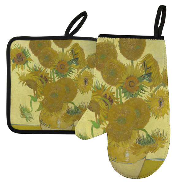 Custom Sunflowers (Van Gogh 1888) Left Oven Mitt & Pot Holder Set