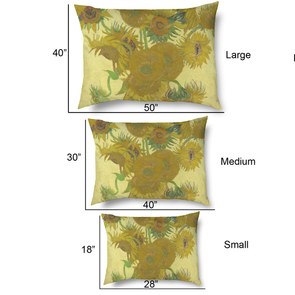Sunflowers (Van Gogh 1888) Outdoor Dog Beds - SIZE CHART