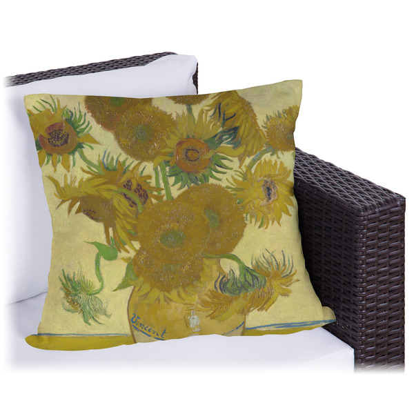 Custom Sunflowers (Van Gogh 1888) Outdoor Pillow - 16"