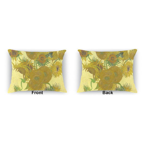 Sunflowers (Van Gogh 1888) Outdoor Rectangular Throw Pillow (Front and Back)