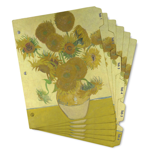 Custom Sunflowers (Van Gogh 1888) Binder Tab Divider - Set of 6