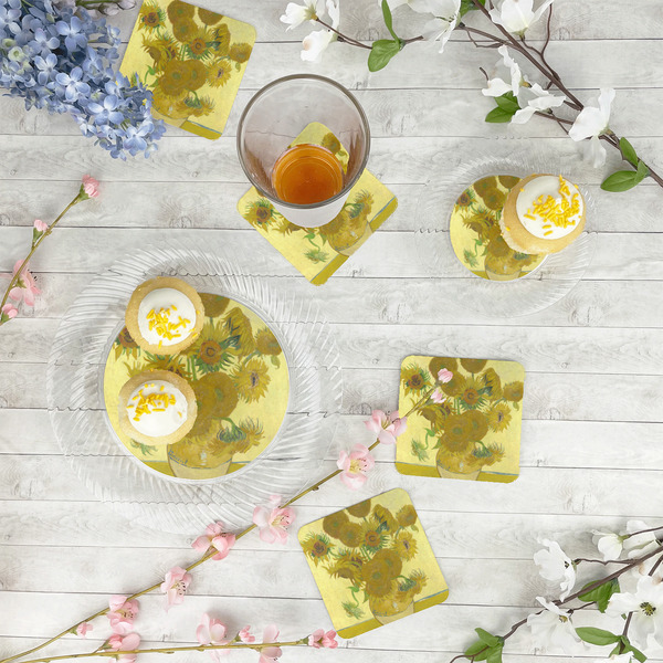 Sunflowers (Van Gogh 1888) Paper Coasters - In Context