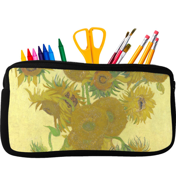 Custom Sunflowers (Van Gogh 1888) Neoprene Pencil Case - Small