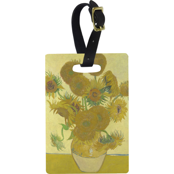 Custom Sunflowers (Van Gogh 1888) Plastic Luggage Tag - Rectangular