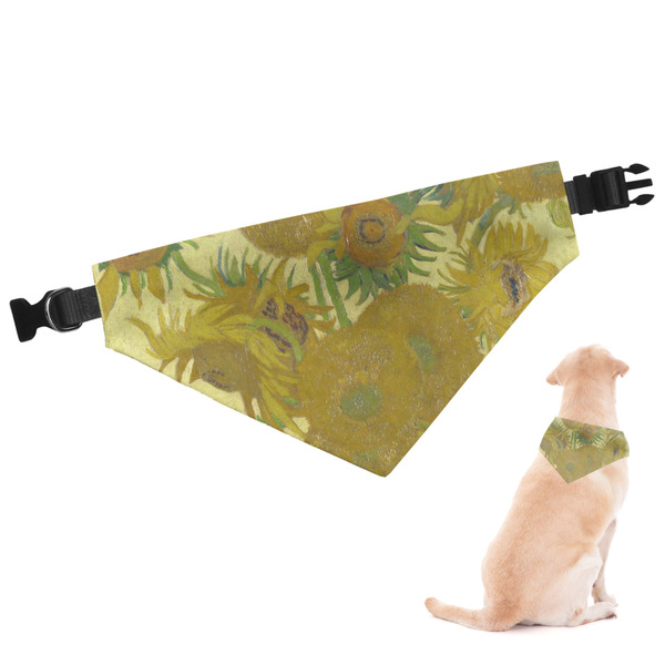 Custom Sunflowers (Van Gogh 1888) Dog Bandana - Small