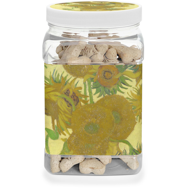 Custom Sunflowers (Van Gogh 1888) Dog Treat Jar