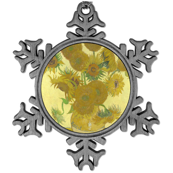 Custom Sunflowers (Van Gogh 1888) Vintage Snowflake Ornament