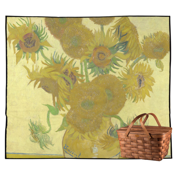 Custom Sunflowers (Van Gogh 1888) Outdoor Picnic Blanket
