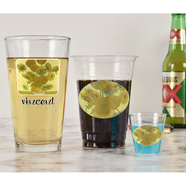 Sunflowers (Van Gogh 1888) Pint Glass - Two Content - In Context