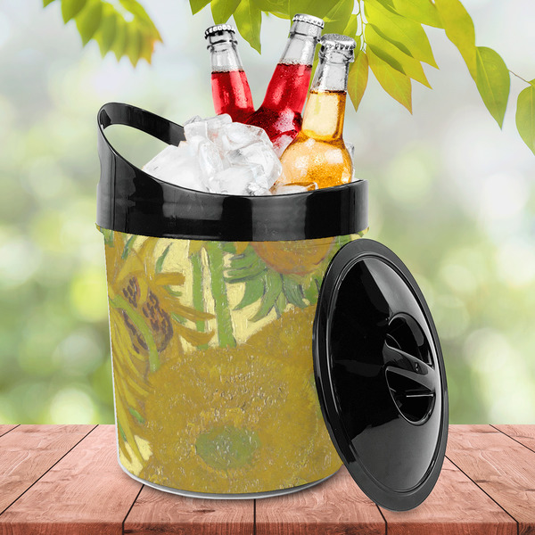 Sunflowers (Van Gogh 1888) Plastic Ice Bucket - Lifestyle