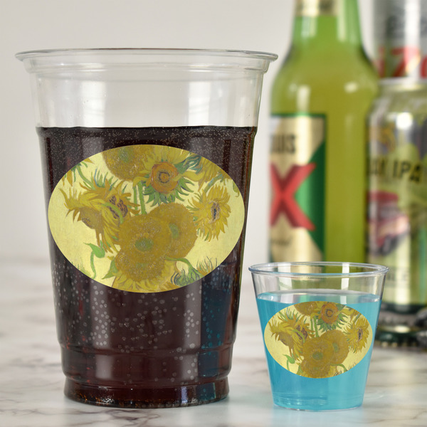 Sunflowers (Van Gogh 1888) Plastic Shot Glasses - In Context