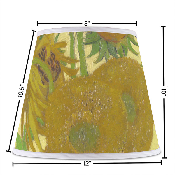 Sunflowers (Van Gogh 1888) Poly Film Empire Lampshade - Dimensions
