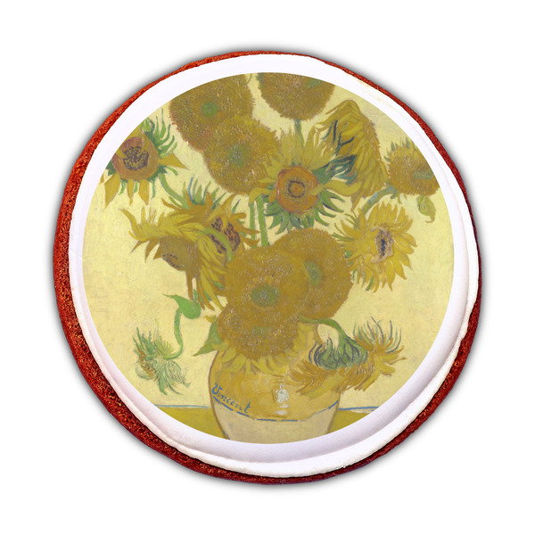 Sunflowers (Van Gogh 1888) Printed Icing Circle - Medium - On Cookie