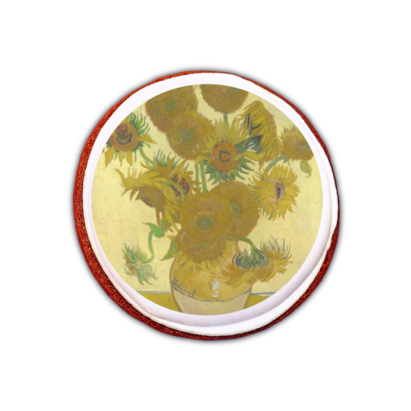 Sunflowers (Van Gogh 1888) Printed Icing Circle - XSmall - On Cookie