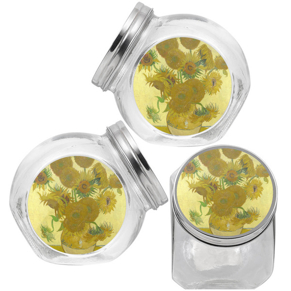 Sunflowers (Van Gogh 1888) Puppy Treat Jar - Top Left Right