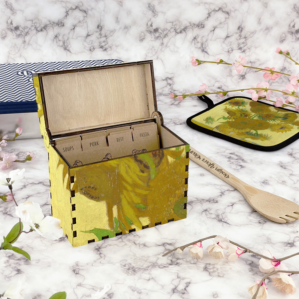 Sunflowers (Van Gogh 1888) Recipe Box - Full Color - In Context