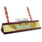 Sunflowers (Van Gogh 1888) Red Mahogany Nameplates with Business Card Holder - Angle