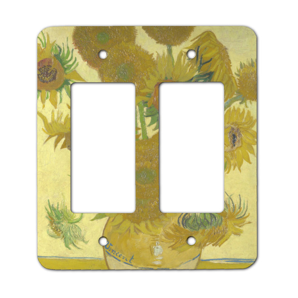 Custom Sunflowers (Van Gogh 1888) Rocker Style Light Switch Cover - Two Switch