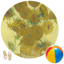 Sunflowers (Van Gogh 1888) Round Beach Towel