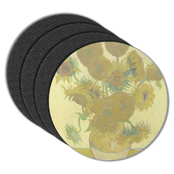 Sunflowers (Van Gogh 1888) Round Rubber Backed Coasters - Set of 4